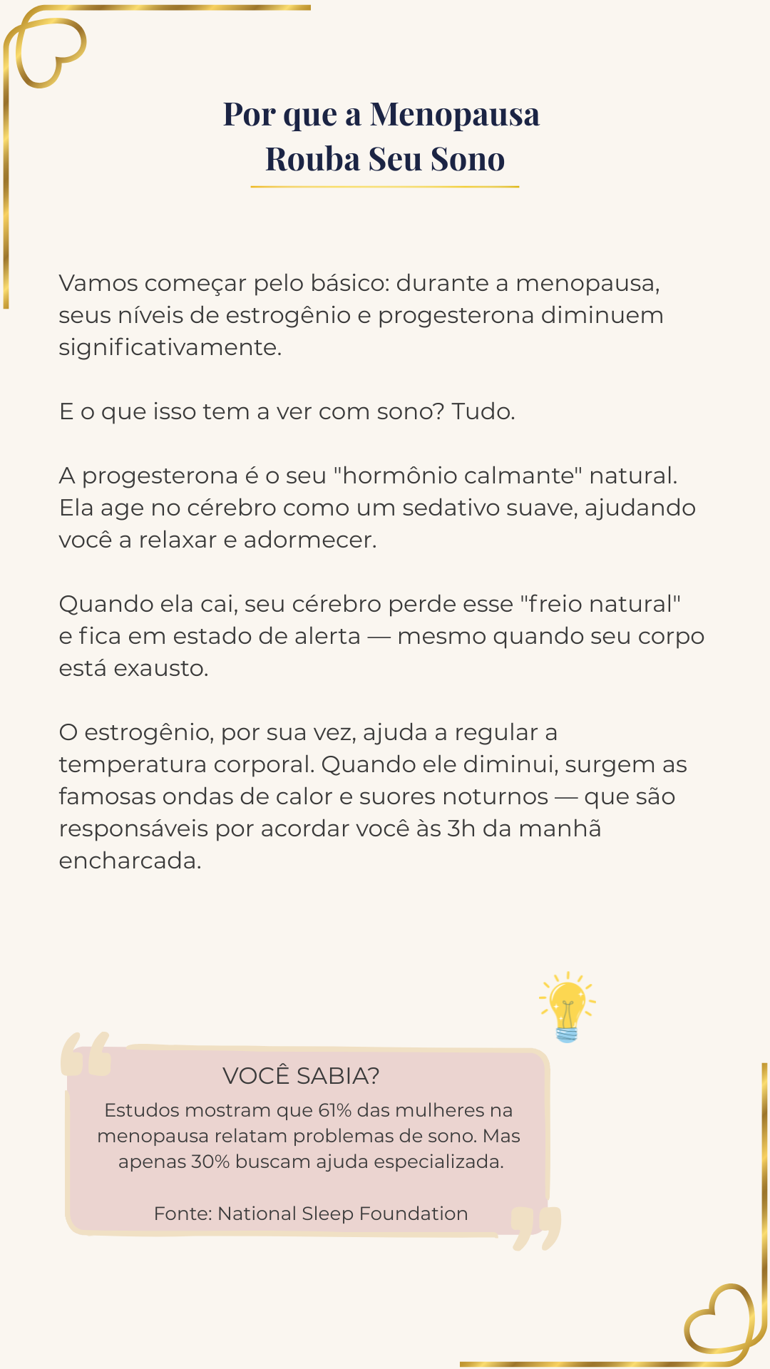 Capítulo 1: Por que a menopausa rouba seu sono